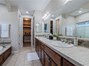 Large master bath with dual sinks, soaking tub and huge walk in closet