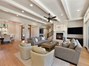 Magnificent great room with wood beamed ceiling...